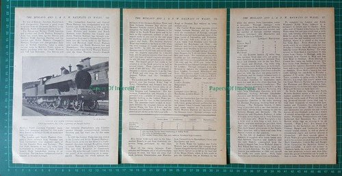 (6668) The Midland London North Western Railways In Wales - 1917 Article