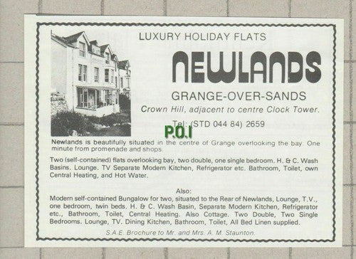 (5362) Newlands Holiday Flats Grange Over Sands Staunton -  c.1970s Clip