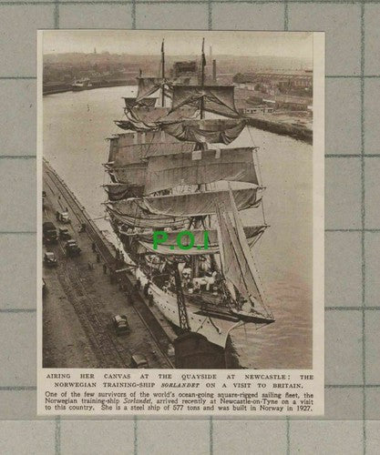 C1996) Norwegian Training Ship SORLANDET Newcastle Quayside - 1948 Clip