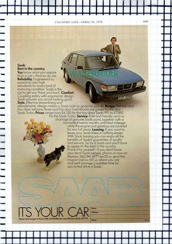 X1675) Saab Advert - 1978 Cutting