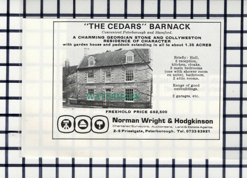 C7334) The Cedars Barnack House Sale Advert - 1978 Cutting