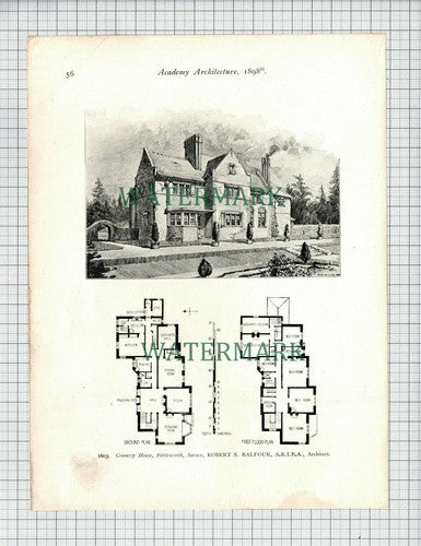 Milford-On-Sea Hampshire / Fittleworth Surrey Robert Balfour - 1898 Cutting