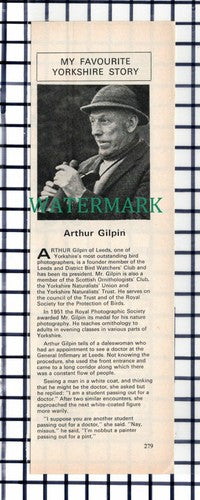 C6668) Arthur Gilpin Leeds Bird Watcher Photographer - 1975 Cutting