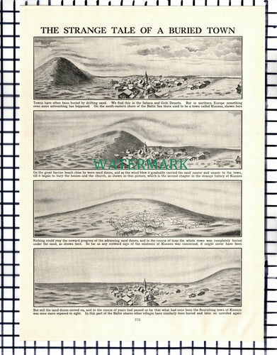 (7175) Kunzen Buried Town Baltic Sea - c.1950 Book Print