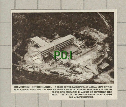 Hilversum Netherlands Radio Netherlands Aerial View -  1961 Small News Clipping
