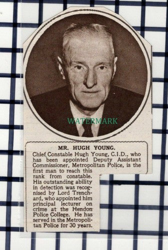 C6310) Chief Constable Police Hugh Young- 1945 Cutting