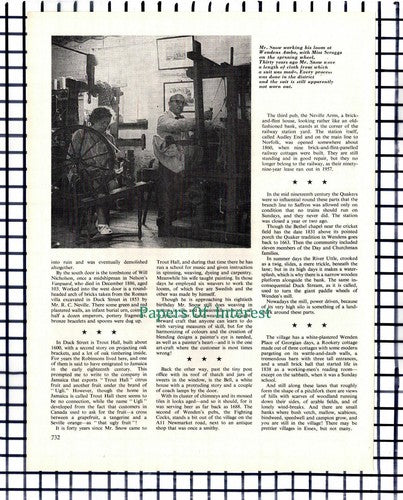 (6651) Wendens Ambo Essex Rookery Cottage Mr Snow Scraggs Weaving - 1966 Article