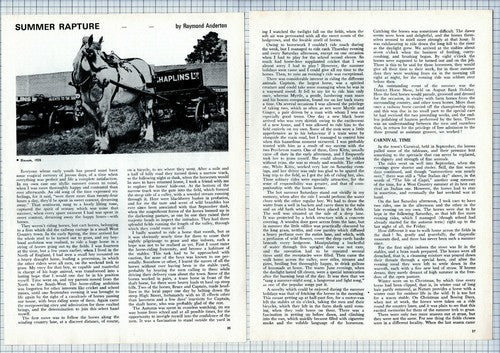 (6232) Raymond Anderton Cart Horse Memories Chaplins - 1968 Article