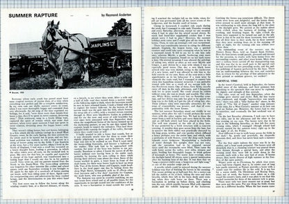 (6232) Raymond Anderton Cart Horse Memories Chaplins - 1968 Article