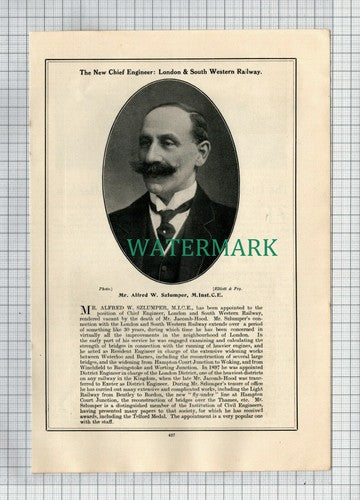 Mr Alfred Szlumper London & South Western Railway - 1914 Cutting
