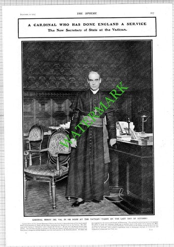 Cardinal Merry Del Val The Vatican - 1903 News Page / Print