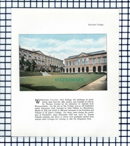 Worcester College Oxford - c.1900 Print