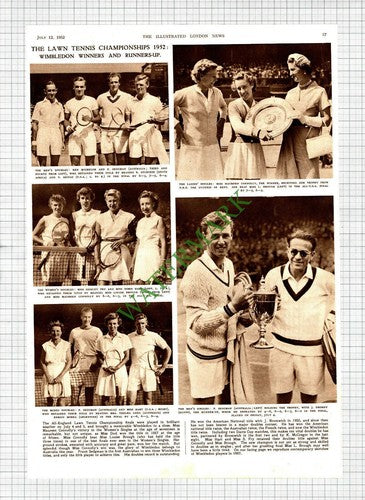 Ladies Tennis Wimbledon Dod F Sedgman Drobny Maureen Connolly  -1952 Article