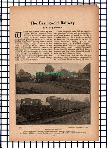 (6020) The Easingwold Railway - c.1917 Article