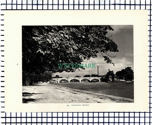 (7464) Kingston Bridge Surrey / Cobham  -  1949 Print / Cutting