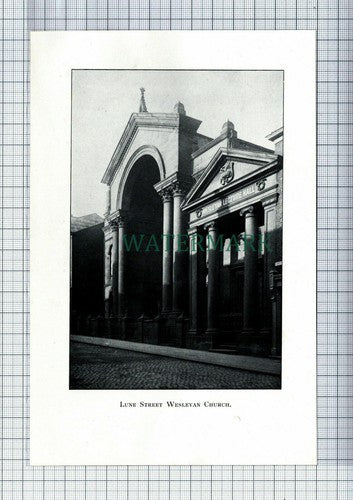 C6643) PRESTON Lune Street Wesleyan Church - 1902 Book Print