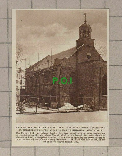 C2150) St Marylebone Chapel Faces Demolition - 1949 Clip