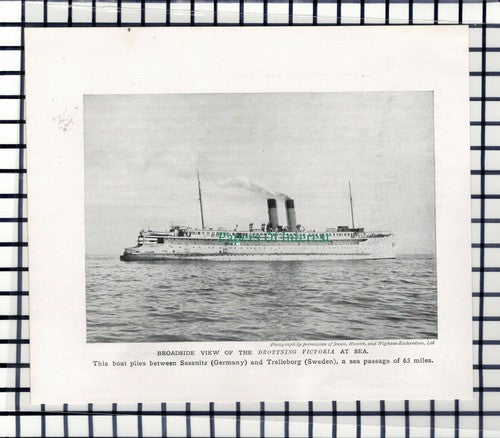 C6097) The DROTTNING VICTORIA Boat Ship - 1950s Cutting