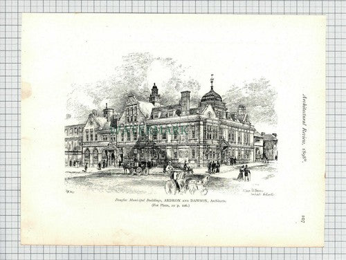Deansgate Manchester Institute / Douglas Municipal Ardron - 1898 Book Print
