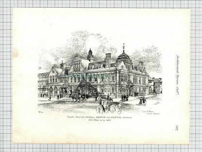 Deansgate Manchester Institute / Douglas Municipal Ardron - 1898 Book Print