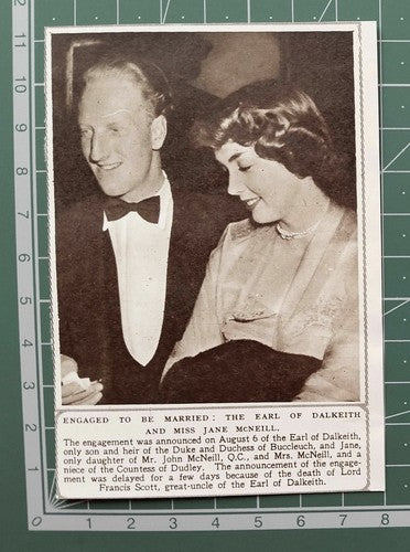 Earl of Dalkeith & Miss Jane McNeill  Engagement - 1952 News Clipping