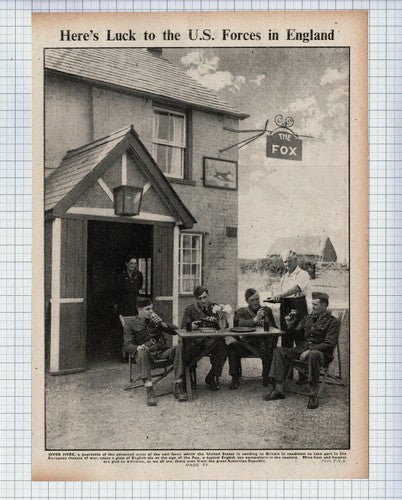 (5613) American Soldiers Outside The Fox Pub  -   Book Print