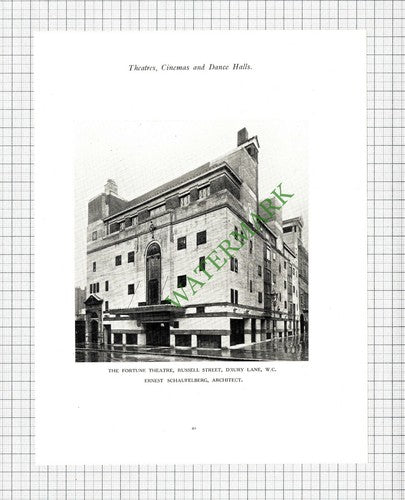 Fortune Theatre Russell Street Drury Lane London Schaufelberg c.1930 Book Prints