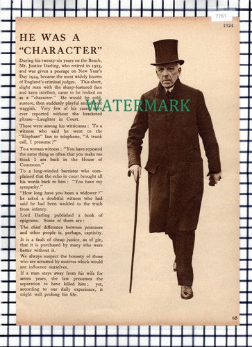 (7761) Mr Justice Darling  - c.1939 Cutting