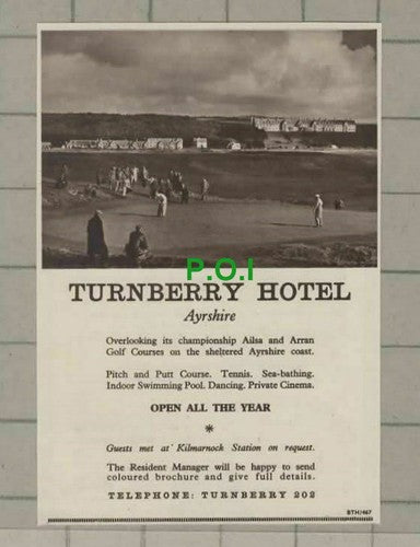 C2127) Turnberry Hotel Ayrshire - 1961 Clip