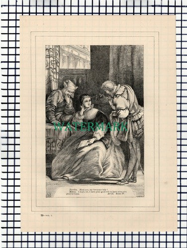 X1618) All's Well That Ends Well Parolles Helena c.1880 Shakespeare Book Print