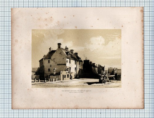 (6238) Glasgow Old Houses Opposite The Barony Church - c.1848 Print