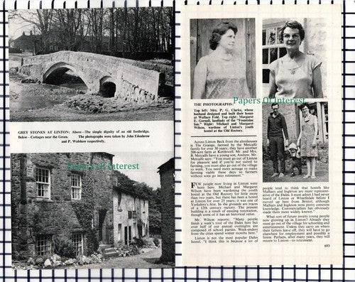 (6984) Linton In Craven Gornall Fountaine Inn Raistrick -  1969 Small Article
