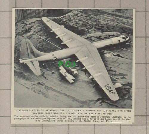 C2069) US Air Force B36 Consolidated Vultee Bomber - 1951 Clip