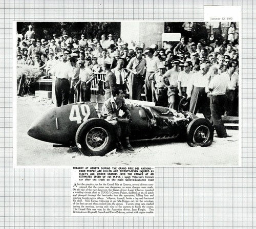 Geneva Grand Prix Des Nations Accident Luigi Villoresi  -  1950 Clipping