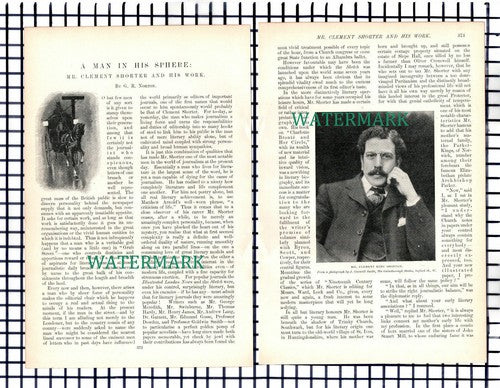 (7415) Mr Clement Shorter ~   c.1901 9-Side Article