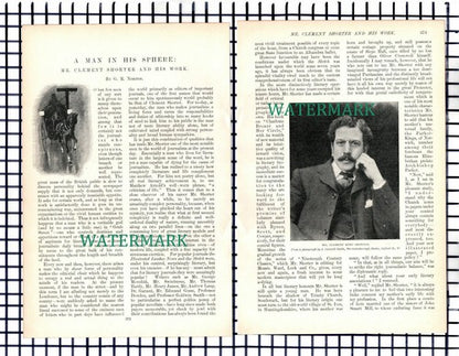 (7415) Mr Clement Shorter ~   c.1901 9-Side Article