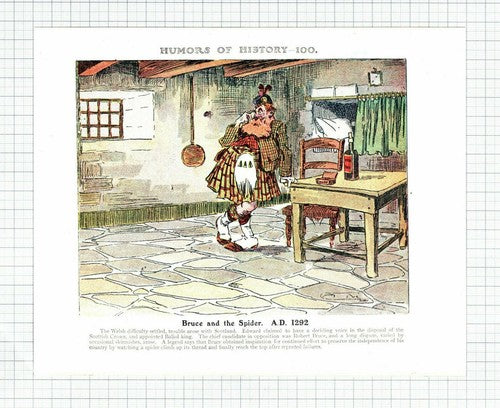 (5926) Robert Bruce Spider / Prince Of Wales Edward I - c.1910 Book Print