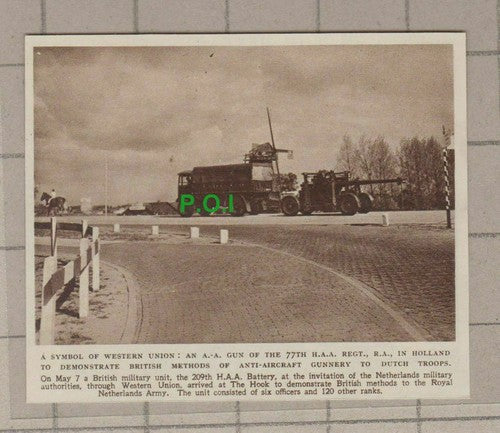 C1936) AA Gun 77th Regt Holland 209th HAA Battery Netherlands - 1949 Clip