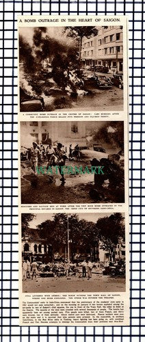 X1470) Saigon Communist Bomb Attack Student Riots - 1952 Cutting