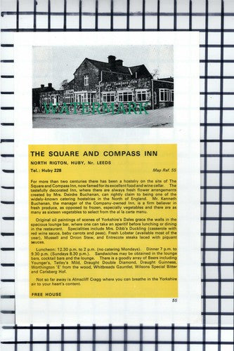 C6828) Square & Compass Huby Kenneth Buchanan / Squinting Cat Pannal Ash Cutting