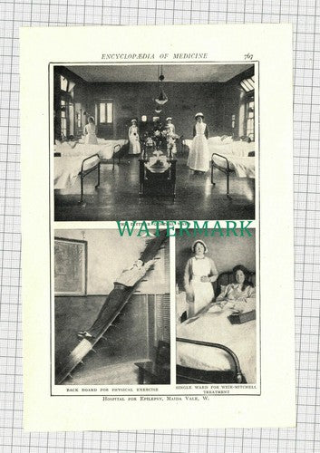 C2111) Hospital For Epilepsy Maida Vale London Interior Scene 1914/5 Book Print