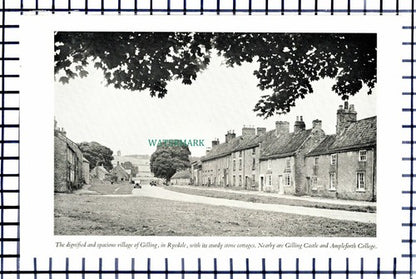 C6483) Gilling Ryedale / Helmsley  - 1950s Print / Cutting