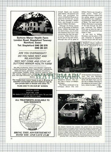 (8383) Stapleford Tawney Essex William Nicholson Bell's Farmhouse - 1982 Article