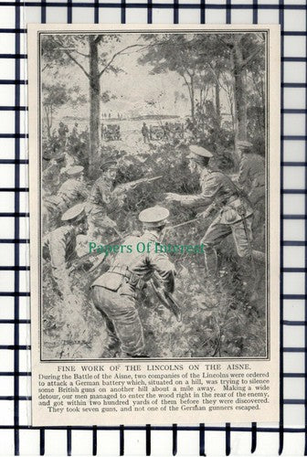 C5821) The Lincolns On The Aisne World War One   - c.1918 Cutting
