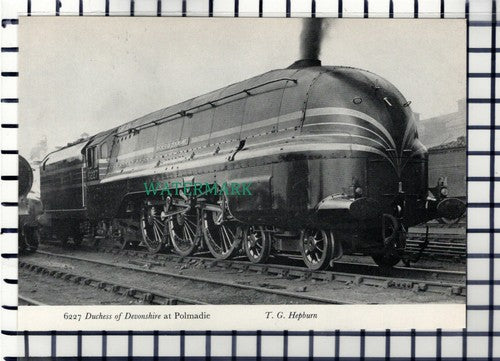 C6314) Duchess Of Devonshire 6227 Railway Engine Polmadie - 1960s Cutting