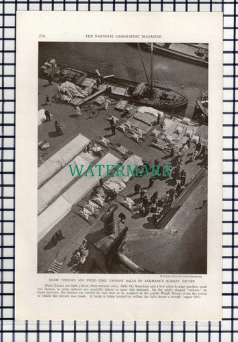 (8115) Alkmaar Market Edam Cheese / Potato Auction Enkhuizen  - 1940 Book Print