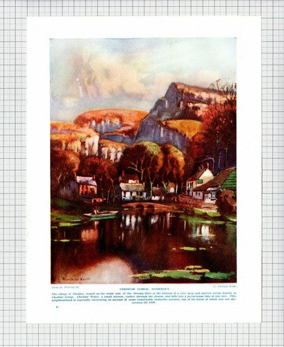 Cheddar Gorge Somerset     L Burleigh Bruhl   -  c.1930s Print