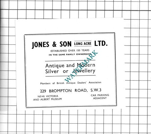 Jones & Son Long Acre Ltd London Small Advert - c.1960's Clipping/ Print