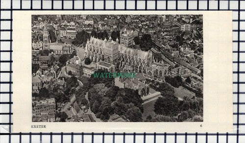C6902) Exeter Cathedral Aerial View - 1952 Cutting