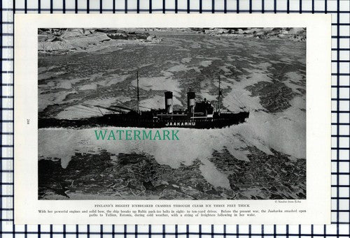 (8050) Icebreaker Ship JAAKARHU Finland   - 1940 Book Print